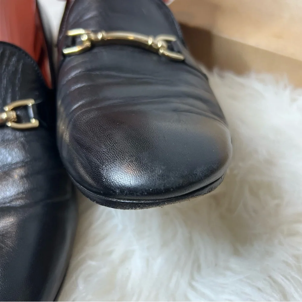 Marc Cain Black Leather Slip-On Loafers